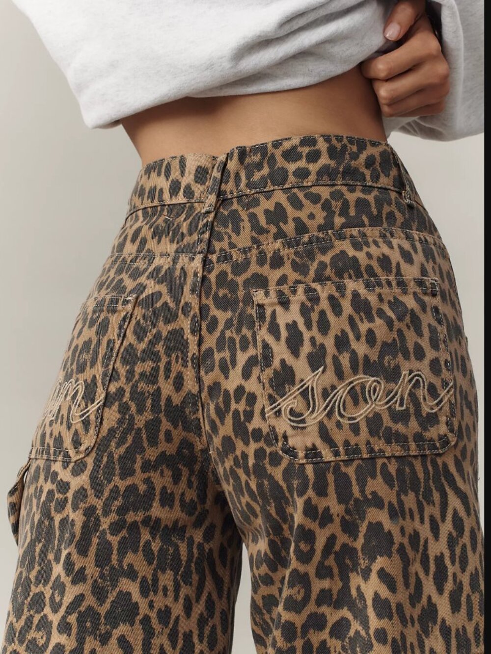 Damson Madder Dion Leopard Carpenter Cargo Pants UK 10/US 6 - Picture 4 of 14